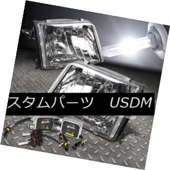 ヘッドライト CHROME HOUSING HEADLIGHT + 9007 BULBS 6000K HID KIT +バラストフォー93-97 FO