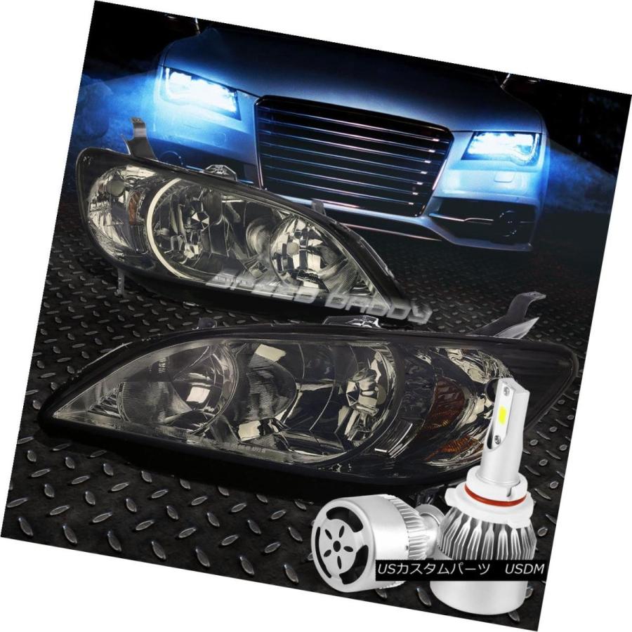ヘッドライト SMOKED HOUSING HEADLIGHT + AMBE   Rコーナー+ホワイトLED 9006 HID