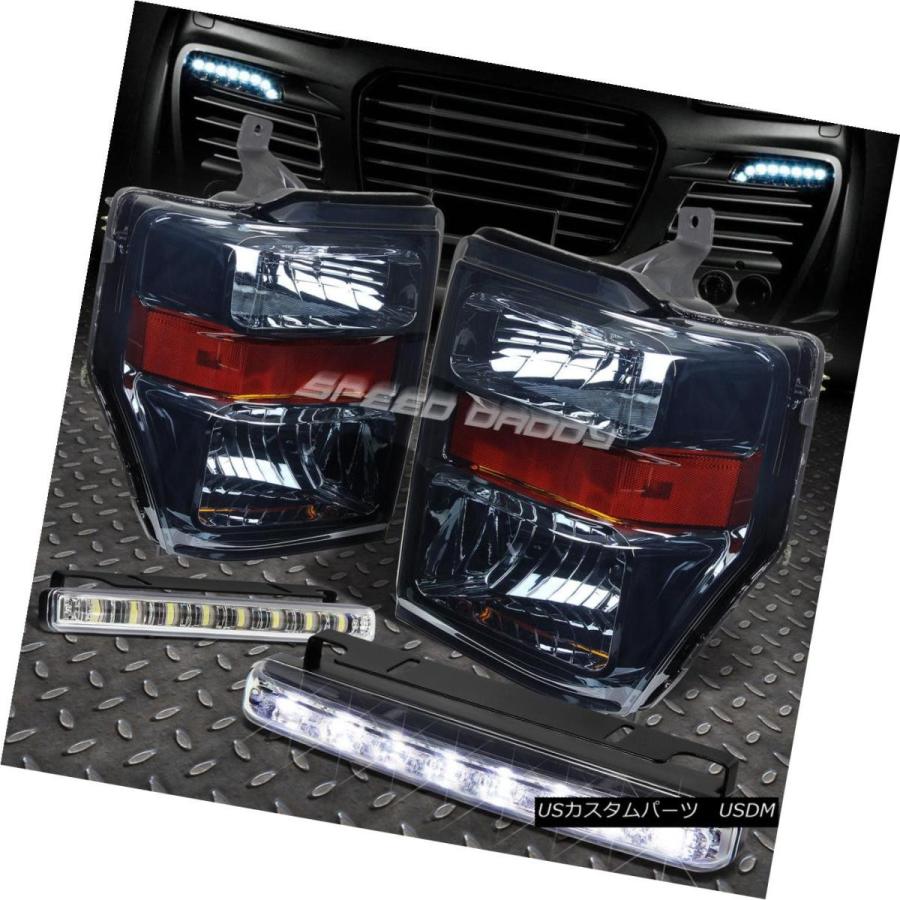 ヘッドライト SMOKED HOUSING HEADLIGHTアンバーコーナー+ 08-10スーパーライトのための8つのLEDグリルフォグライト SM
