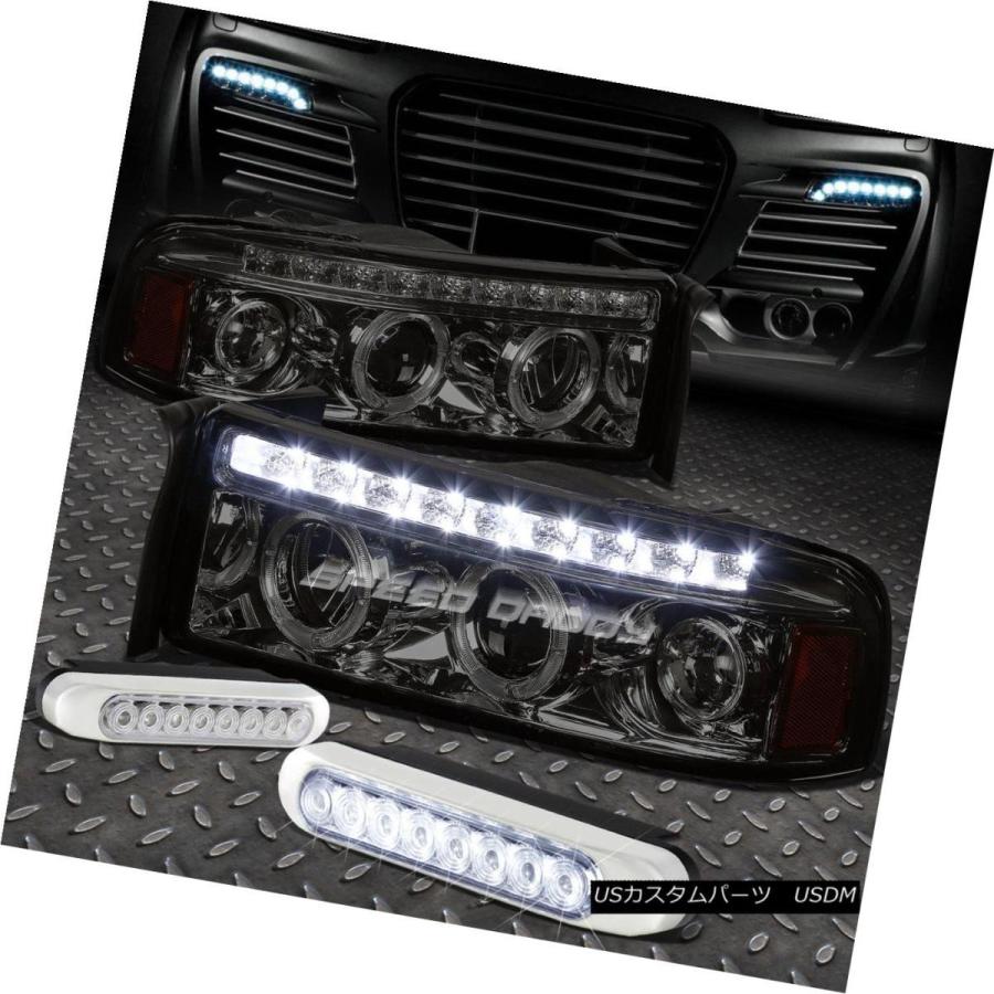 ヘッドライト SMOKED PROJECTOR LEDヘッドライト+ CORN   94-02ドッジRAM用ER + 8 LE
