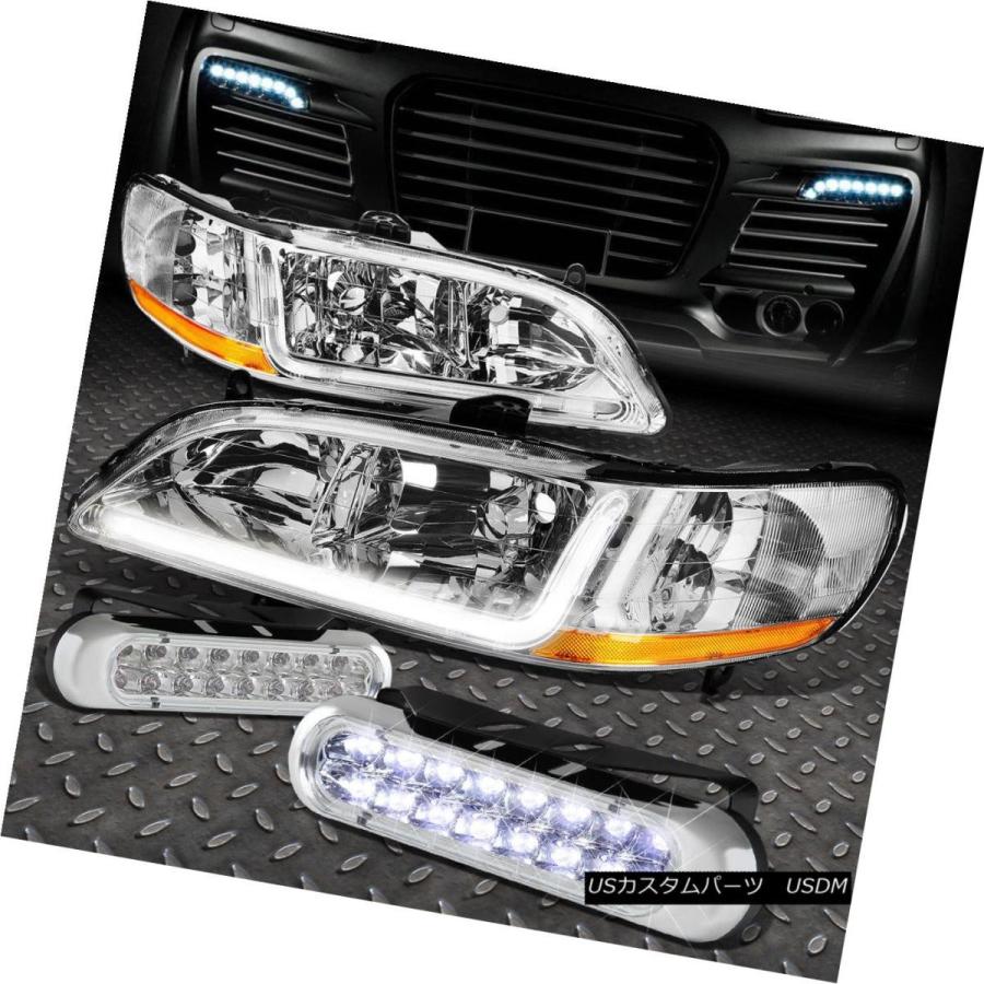 ヘッドライト CHROME HEADLIGHT + AMBE   Rコーナー+ DRL + 98-02アコーディオンCGのため