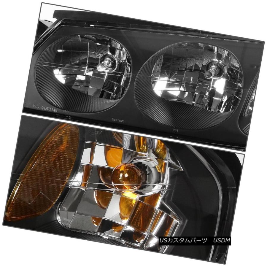ヘッドライト BLACK 1PCクリアヘッドライト+アンブ  Rコーナー+ 6000KスリムHID 00-05 CHEVY Iの画像