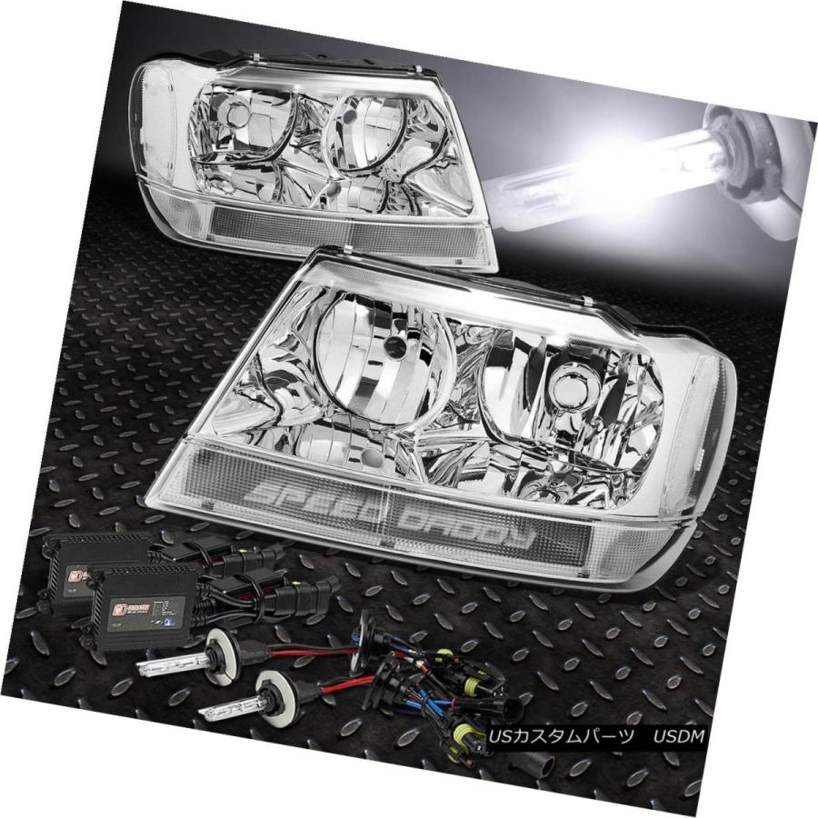 ヘッドライト CHROME HOUSING HEADLIGHT + CORN  ERライト+ 6000Kスリム・ハイド・フォー・フォー・
