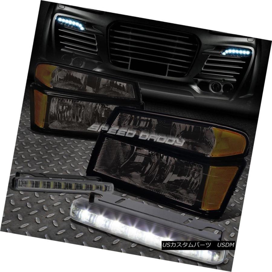 ヘッドライト SMOKED HEADLIGHT + AMBE </ br> 04-12 COLORADO / CANYO用Rコーナー+ 8 LED S