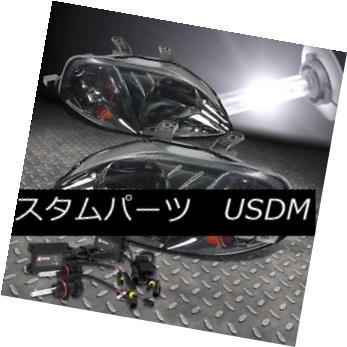 ヘッドライト FITS 99-00 CIVIC EJ / EM / EK SMOKED /アンバーライト+ H4 6000K HID KIT +スリム