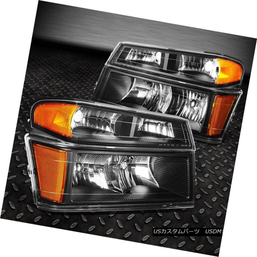 ヘッドライト BLACK HEADLIGHT + AMBE   Rコーナー+ 04-12コロラド/キャニオの8 LEDグリルフの画像