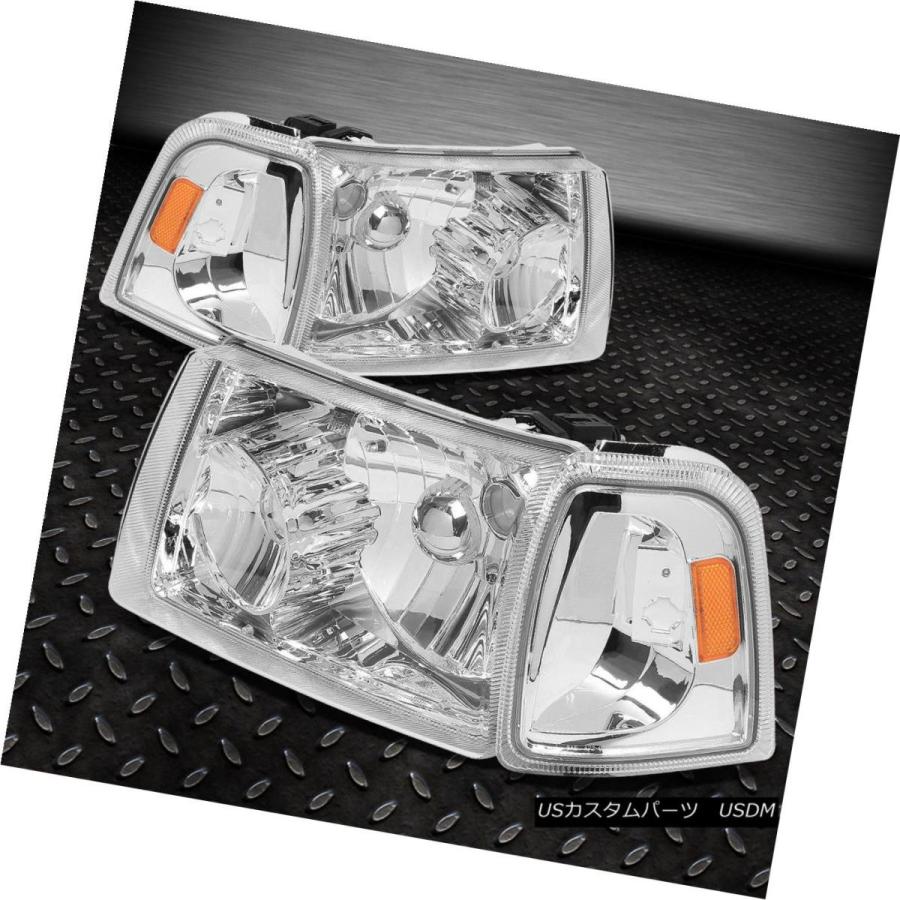 ヘッドライト CHROME CLEAR HEADLIGHT + AMBE   Rコーナーランプ+ 6000K SILM HIDの画像