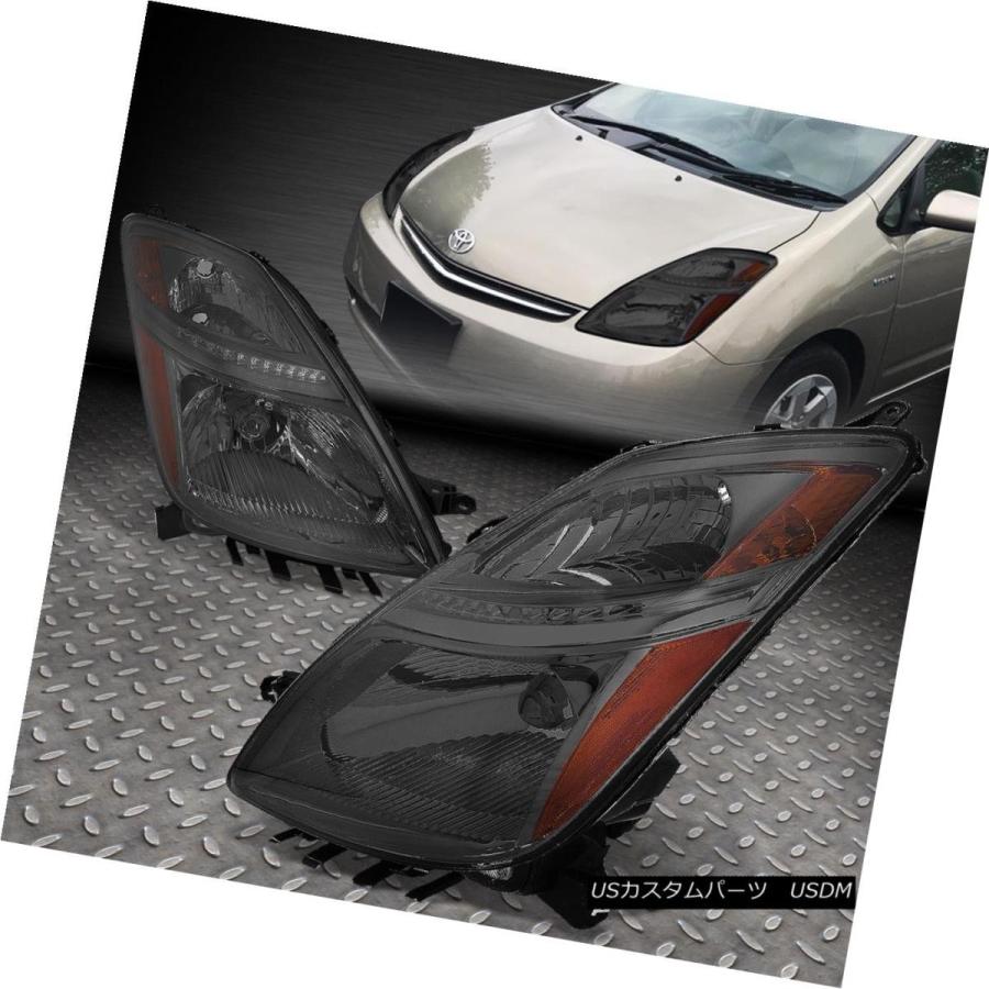ヘッドライト 2006-2009 TOYOTA PRIUS PAIR SMOKED HOUSINGアンバーコーナーヘッドライト/ランプセット FOR