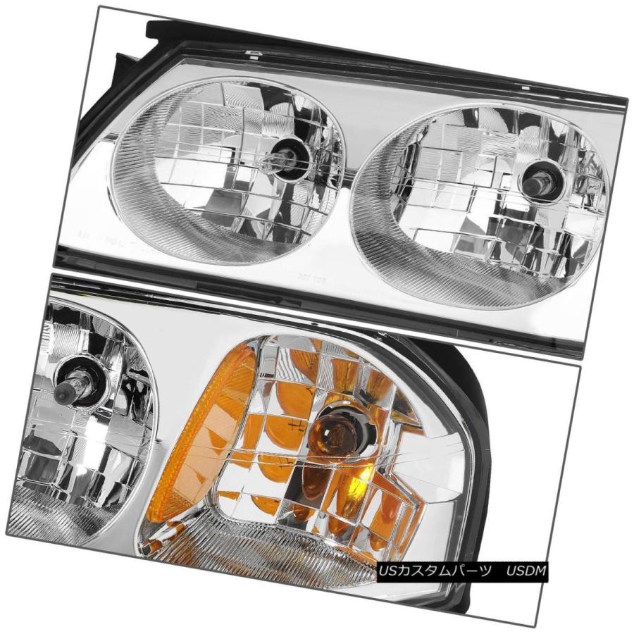 ヘッドライト CHROME HOUSING HEADLIGHT + AMBE   Rコーナー+ 6000KホワイトLEDシステの画像