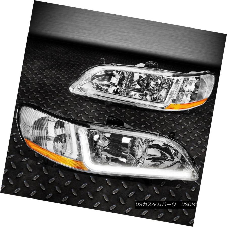 ヘッドライト CHROME HEADLIGHT + AMBE   Rコーナー+ DRL + 98-02アコーディオンCGのための画像