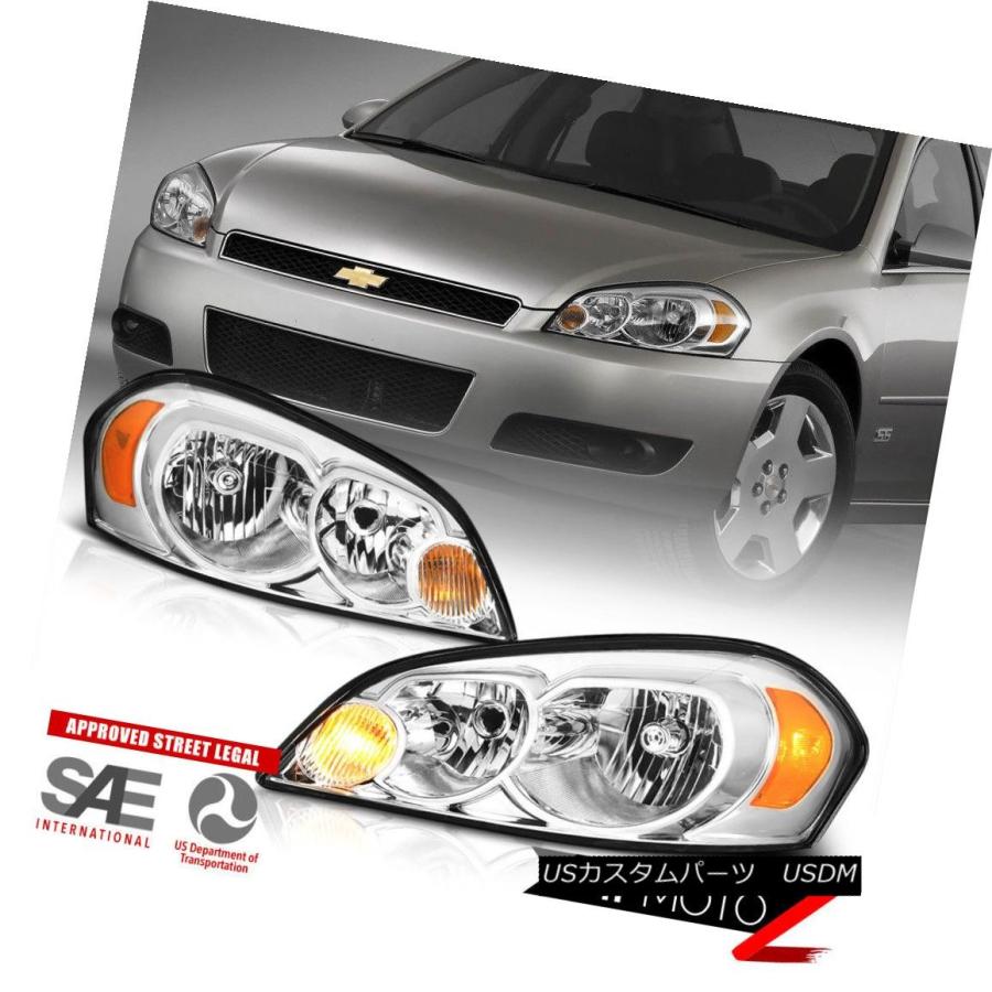 ヘッドライト 06-13シボレーインパラLTZレッド煙テールライトクリアクロームヘッドランプSMDアセンブリ 06-13 Chevy Impala Lの画像