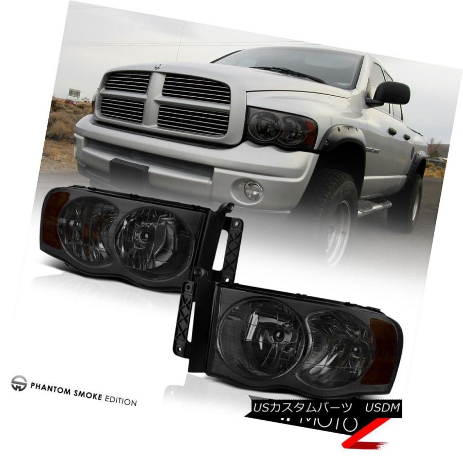 ヘッドライト 着色ヘッドライトL + R赤色LEDブレーキテールライトルーフストップ2002-2005 Ram 2500 Tinted Headligの画像