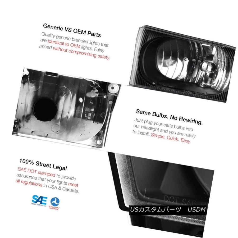 ヘッドライト LH + RHブラックヘッドランプ第3ブレーキカーゴLEDライトテールライト99-04 F250 XL LH+RH Black Headの画像