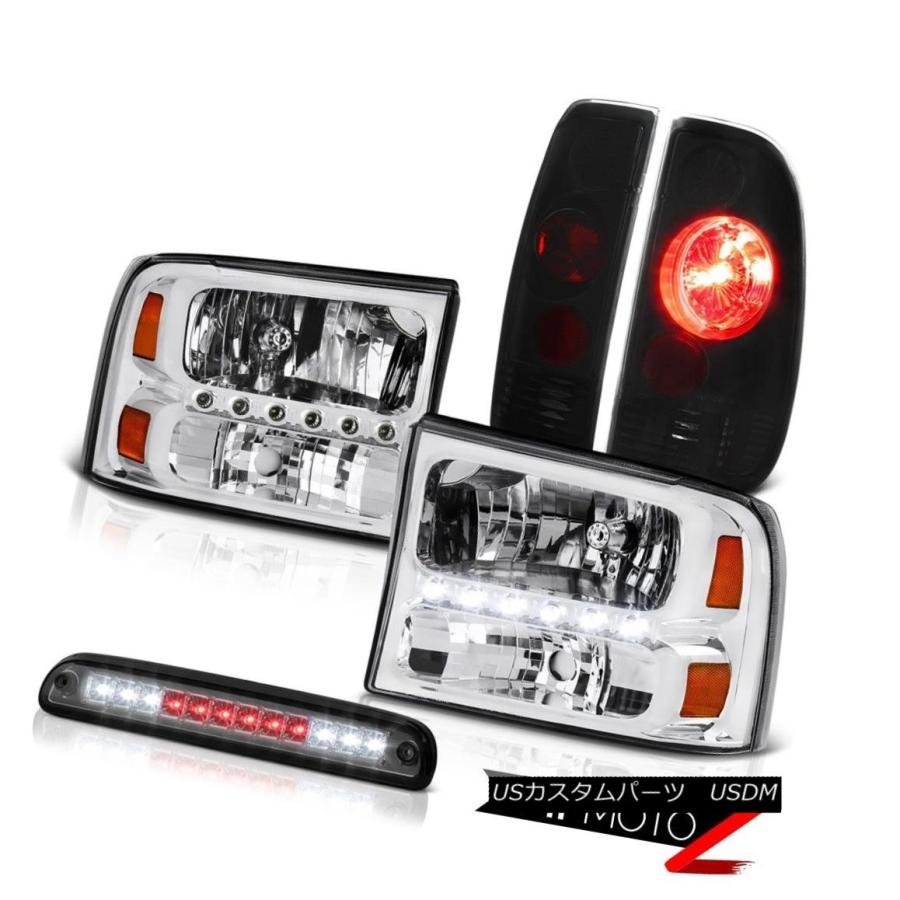 ヘッドライト ペア新しいヘッドライト煙第3ブレーキLED恥ずかしそうな黒TailLight 99-04 F250 7.3L Pair New Head