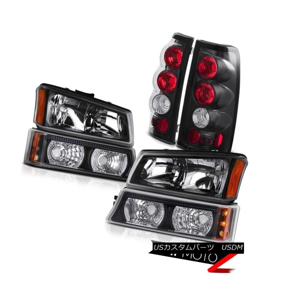 ヘッドライト ブラックヘッドライト信号バンパーランプリアブレーキテールライト03-06 Silverado 3500 Black Headlights