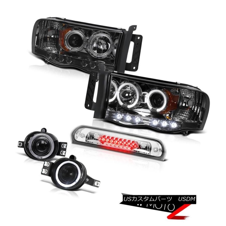 ヘッドライト 煙プロジェクタヘッドライトフォグランプルーフストップLEDクリア2002-2005 Ram PowerTech Smoke Projec