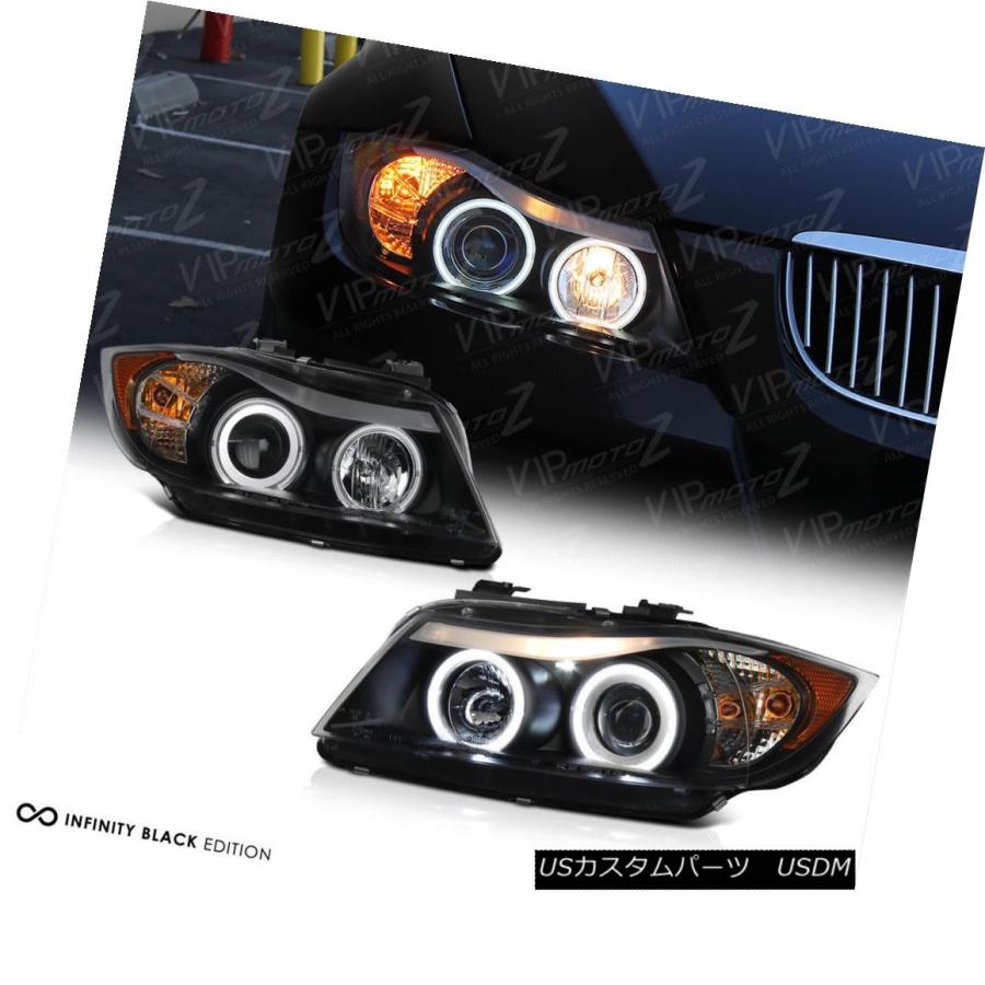 前照灯 [BLIGHTEST CCFL] 2006-2008 BMW E90 3続きものサルーン4Dブラックエンジェルアイヘッドライト [BRIG ライト、レンズ-その他ライト-自動車