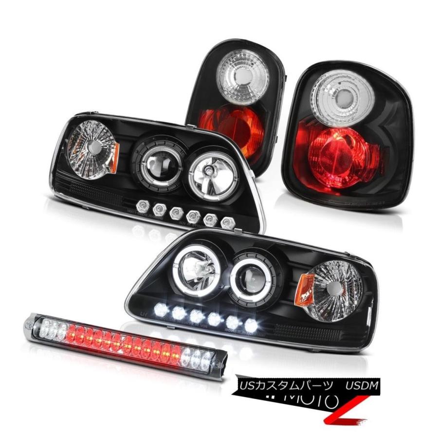 前照灯 マットブラックハローLEDヘッドライトテールランプランプ第3打ちきり照明ランプF150 2001-2003 Matte Black Halo 車、バイク、自転車-ライト、レンズ