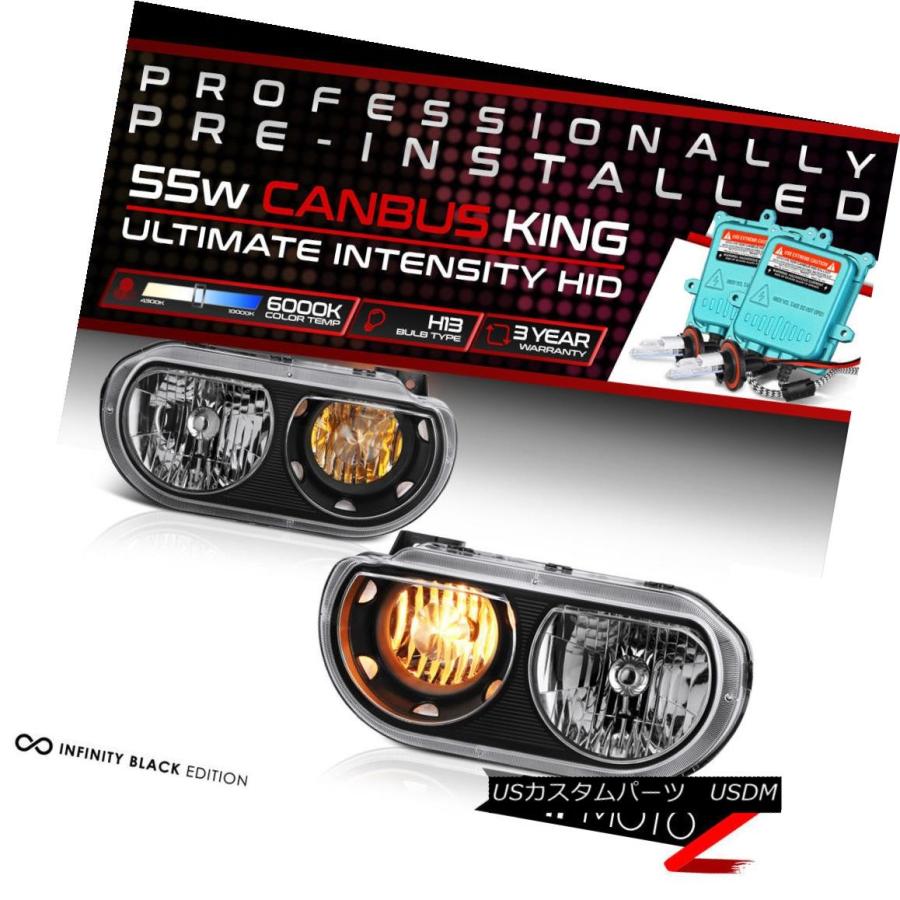 ヘッドライト ！55W HID内蔵！ 08-14ダッジチャレンジャーブラック交換 
