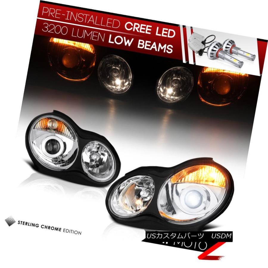 ヘッドライト [CREE LED Bulbをインストール] 01-07 MB CクラスW203クロームプロジェクターヘッドライトランプ [CREE L｜usdm