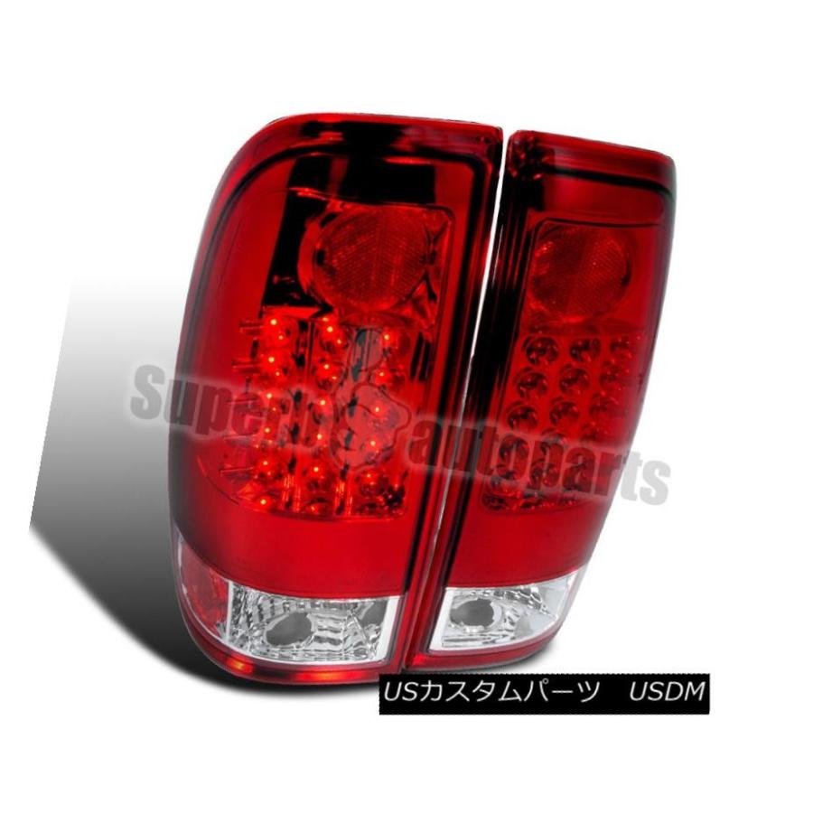 テールライト 1997-2003フォードF150 F250 Styleside LEDテールブレーキライトレッドレンズペア 1997-2003 For