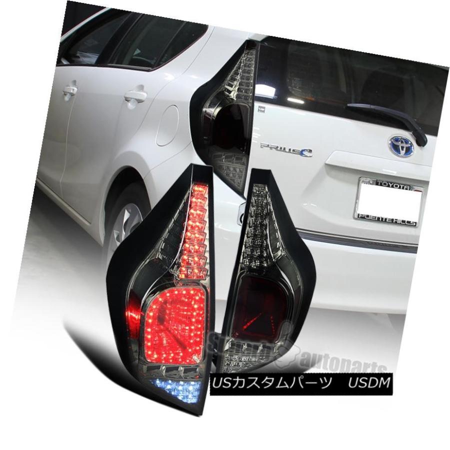 テールライト 2012年?2014年Toyota Prius C LEDリアテールブレーキライトスモーク代替ペア 2012-2014 Toyota P