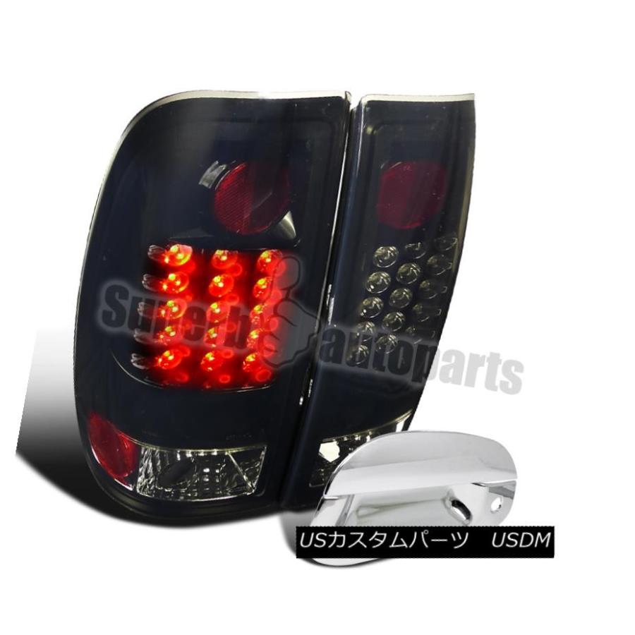 テールライト 1997-2003 F150 Styleside LEDブレーキライトグロッシーブラック+テールハンドルカバークローム 1997-200