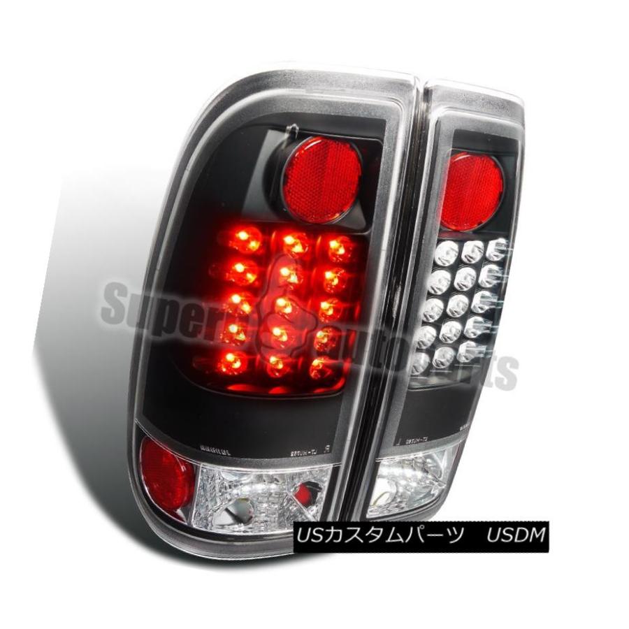 テールライト 97-03 Ford F150 F250 F350 F450 F550 Styleside LEDリアテールブレーキライトブラック 97