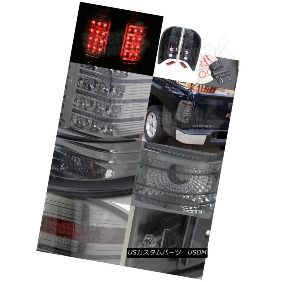 テールライト 2007年?2014年Chevy Silverado 1500 2500 LEDスモークレンズテールライトブレーキランプ 2007-20の画像