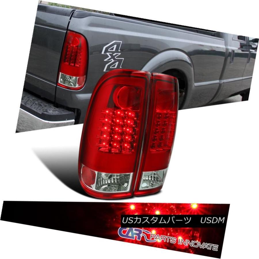 テールライト 2008-2016 Ford F250 F350 F450 F550スーパーデューティレッド/クリアLEDテールライトペア 2008-2