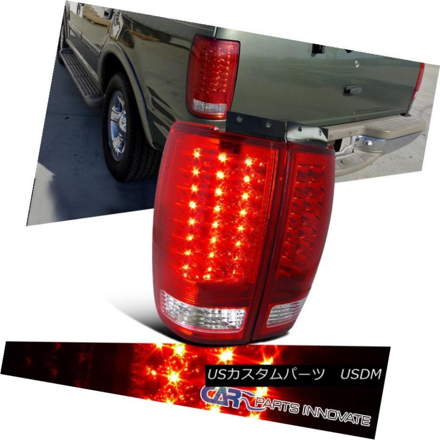 テールライト 97-02フォード遠征ピックアップレッドクリアLEDテールライトリアブレーキストップランプ 97-02 Ford Expedition