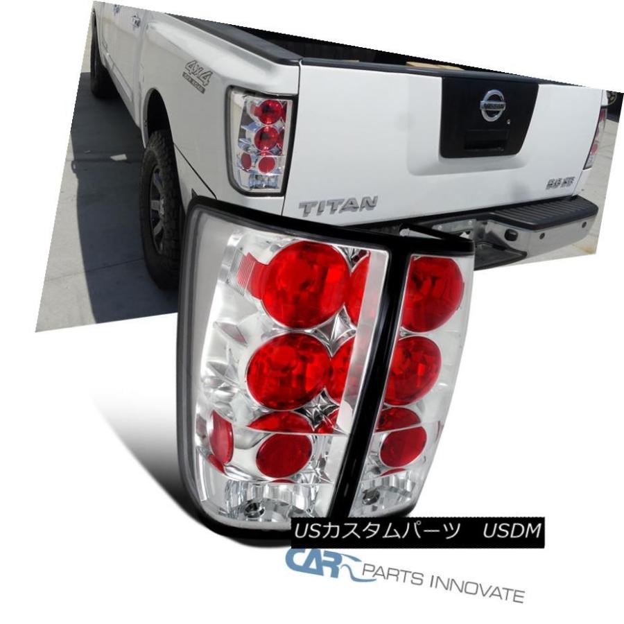 テールライト 日産用04-13タイタンピックアップテールライトリアパーキングブレーキランプクロームクリア For Nissan 04-13 Titan