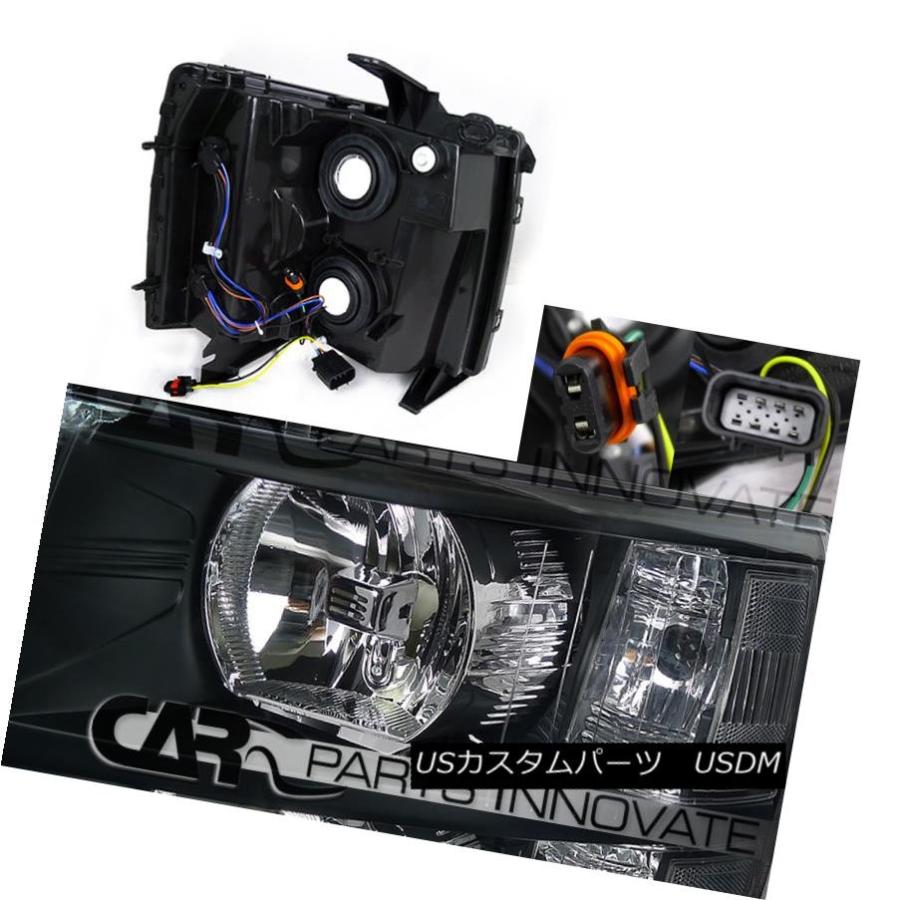 テールライト 07-14 Chevy Silverado 1500 2500 3500ヘッドライトブラック+ LEDテールブレーキランプブラック 07の画像