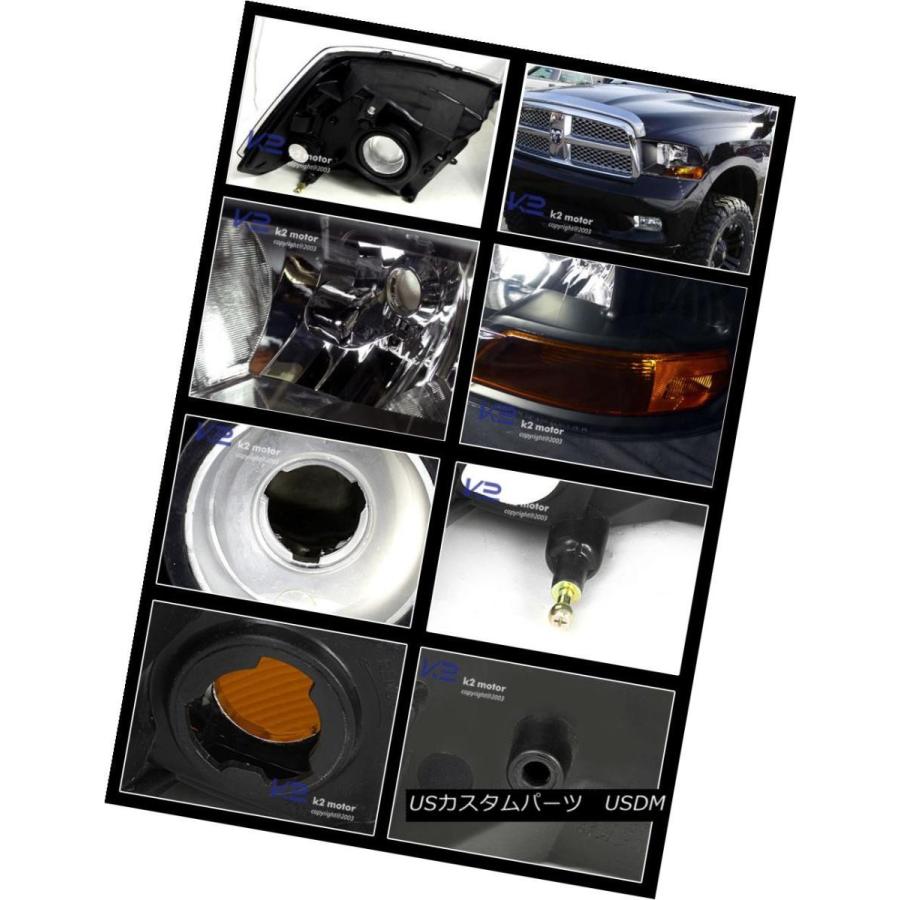 テールライト 09-17ダッジラムブラックハウジングヘッドライト+スモークLEDテールライト 09-17 Dodge Ram Black housinの画像