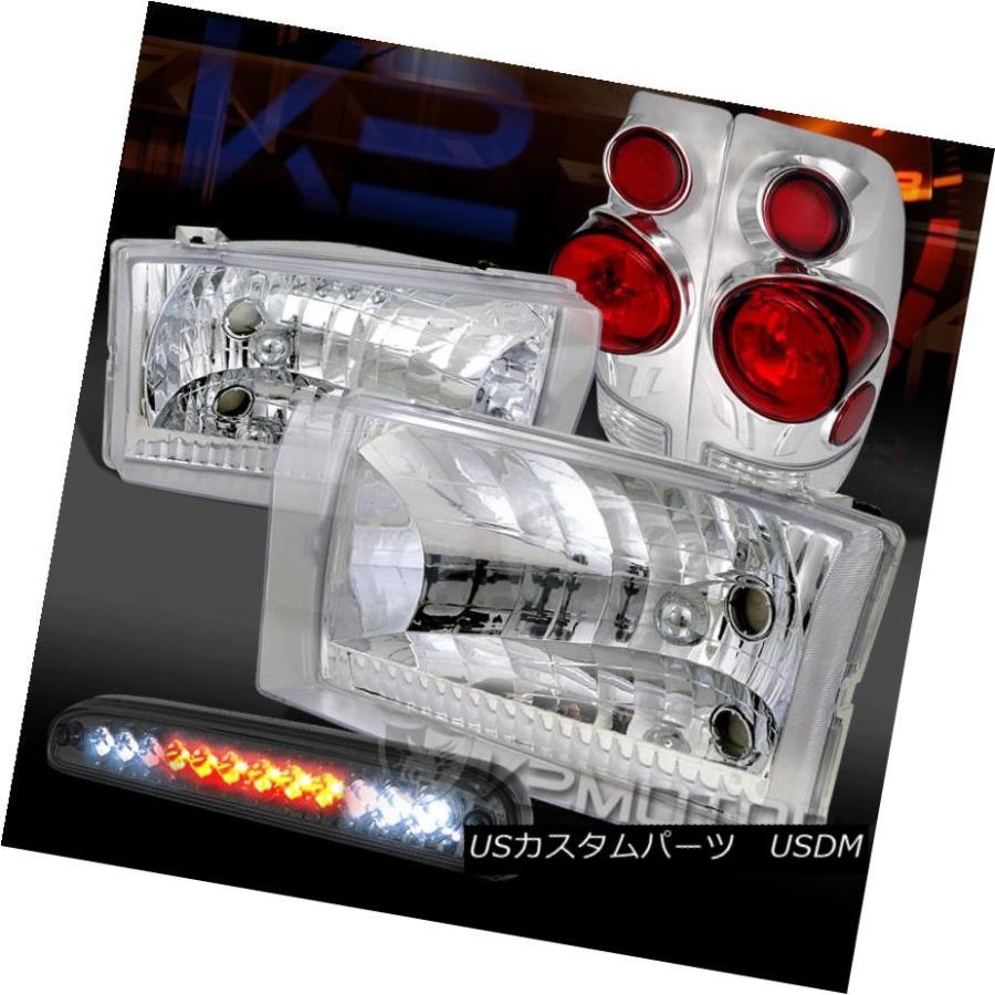 テールランプ 99-04 Ford F250 / 350/450クローム前照灯+ 3D尾っぽ照明ランプ+ Smoke LED 3rd打ちきり 99- 自動車-その他ライト-車、バイク、自転車