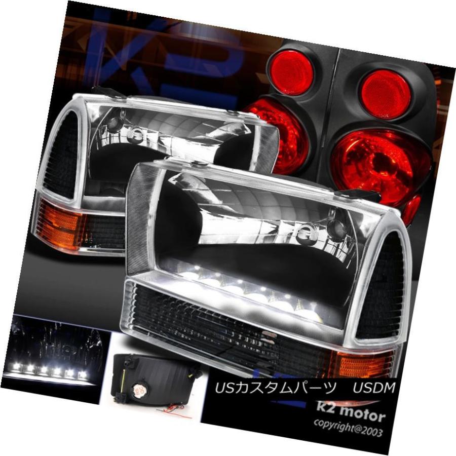 テールランプ 99-04 F250 F350スーパーライトブラックLED DRL前照灯+玉蜀黍 erバンパー+ 3Dテ