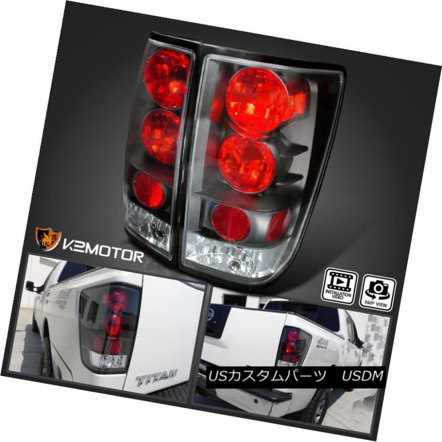 テールライト 2004年?2013年の後部ブレーキランプテールライトブラックペア日産のタイタンの交換 Rear Brake Lamps Tail Li