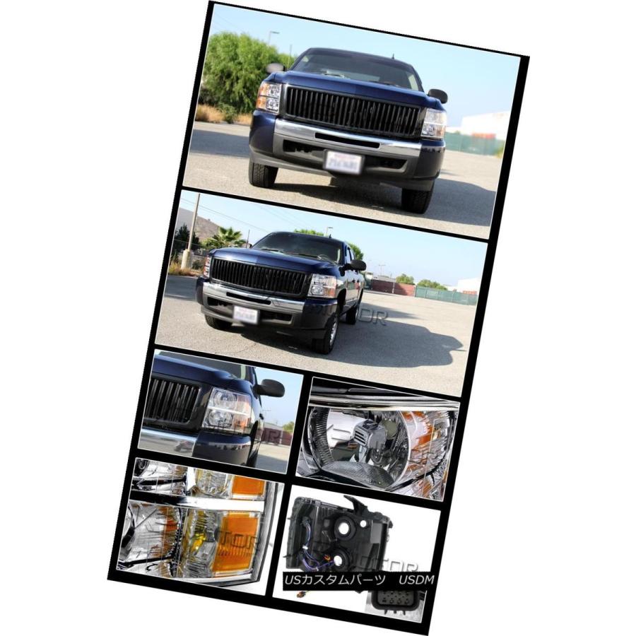 テールライト 07-14 Silverado 1500 2500HD 3500HDクロームヘッドライト+ Bla  ck Lの画像