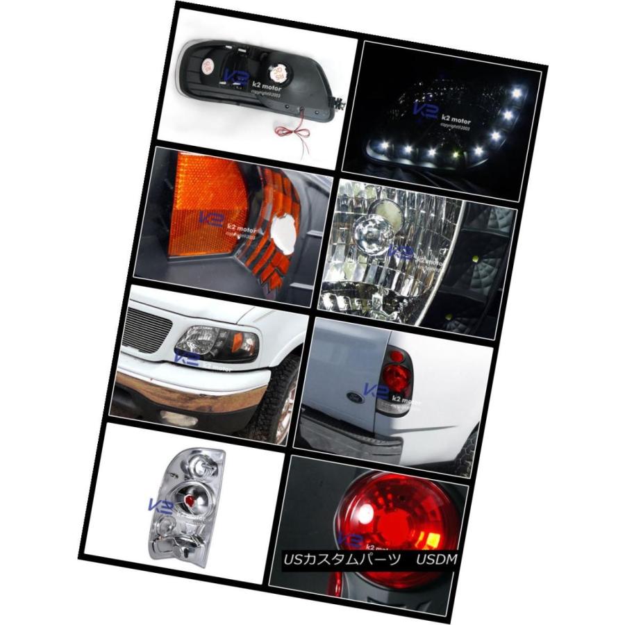 テールライト 97-03フォードF150ブラックSMD LEDストライプヘッドライト+ 3Dレトロテールブレーキランプ 97-03 Ford F150の画像