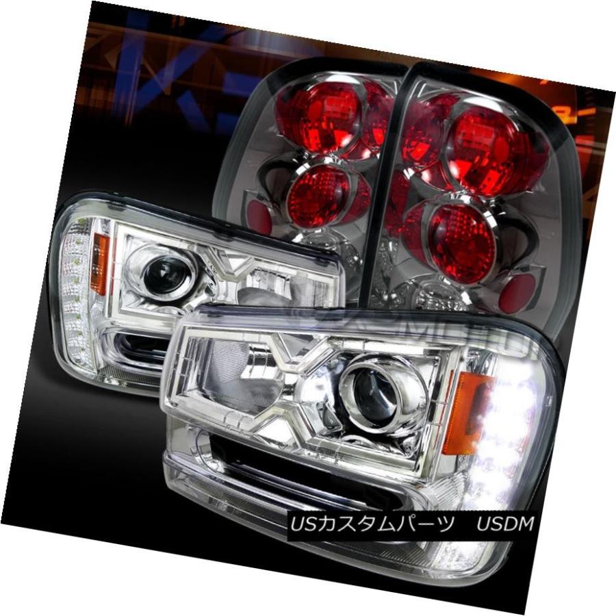 テールライト 02-09トレイルブレイザークロムSMD LED DRLプロジェクターヘッドライト+スモーキー keテールラン