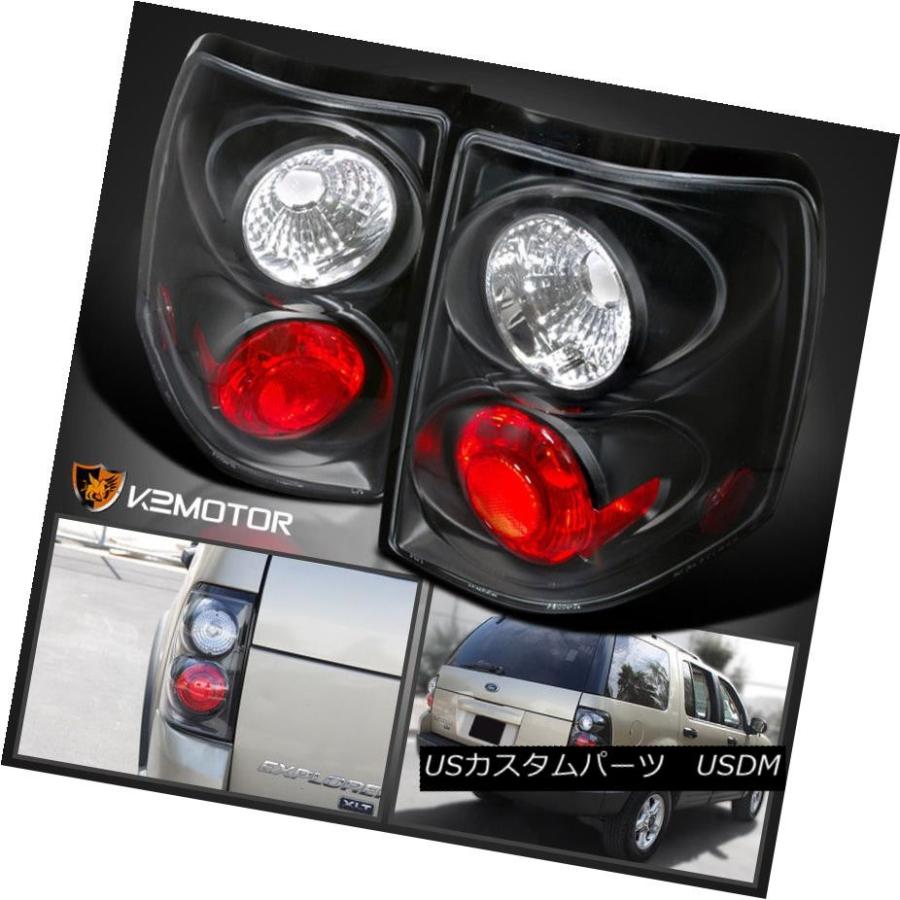 テールライト 2002-2005フォードエクスプローラテールブレーキライトブラックペア 2002-2005 Ford Explorer Tail Br