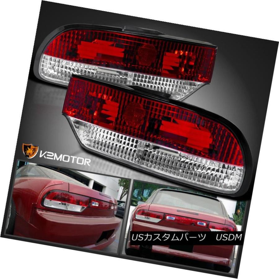テールライト S13ハッチバッククロムレッド/クリアレンズテールブレーキライトfor 89-94 Nissan 240SX S13 Hatchback