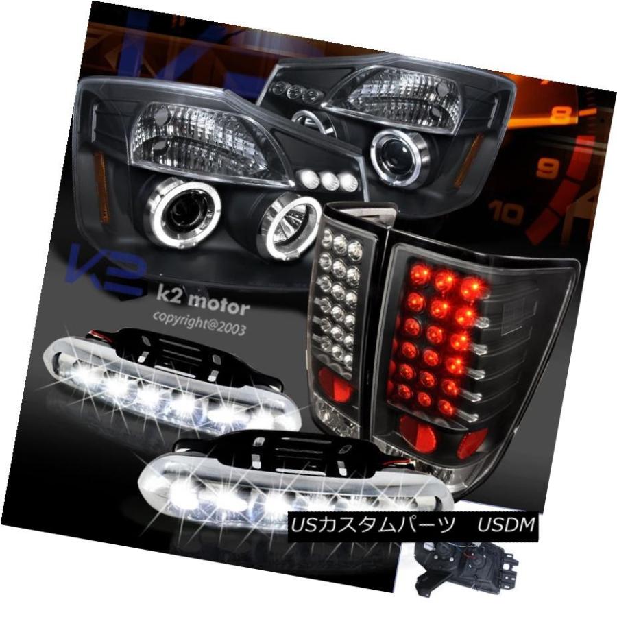 テールライト ブラック04-13タイタンプロジェクター用ハローヘッドライト+タイ lブレーキランプ+ Led Drl Fog