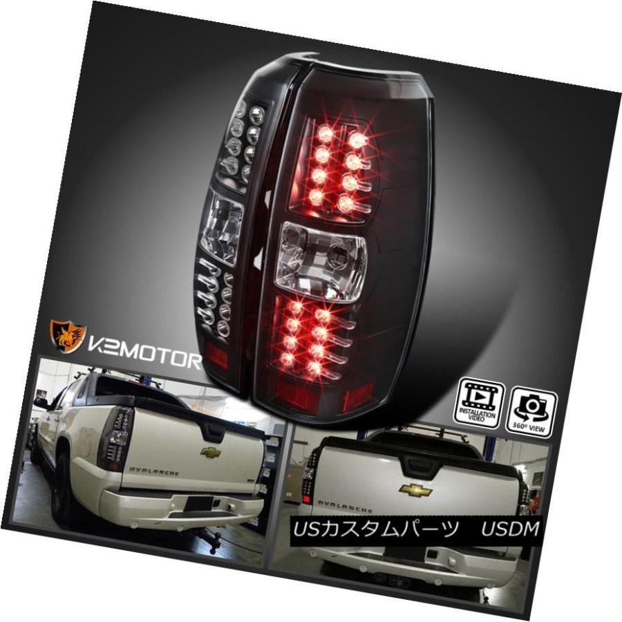 テールランプ 2007年?2012年シボレーアバランシェ黒いことLEDテールランプ照明ランプ左+右 2007-2012 Chevy Avalanche Bla 車、バイク、自転車-ライト、レンズ-その他ライト