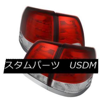 テールライト トヨタ08-11ランドクルーザーレッドクリアLEDリアテールライトランプセットベーススポーツV2 Toyota 08-11 Land C