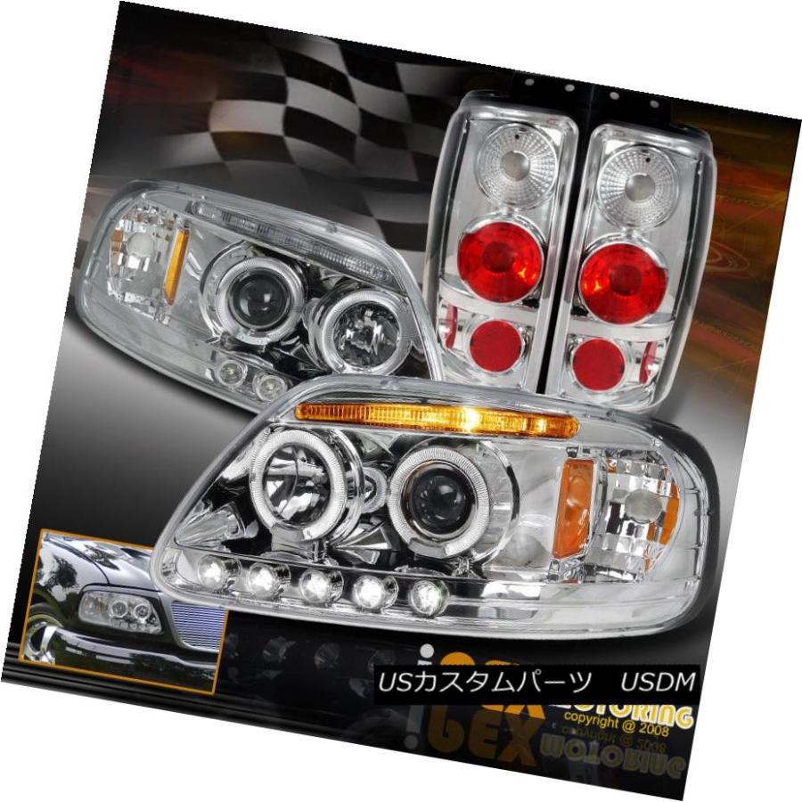 テールライト 1997-2002フォード遠征グローヘイロープロジェクターLEDヘッドライト+テールライトクローム 1997-2002 Ford Exp