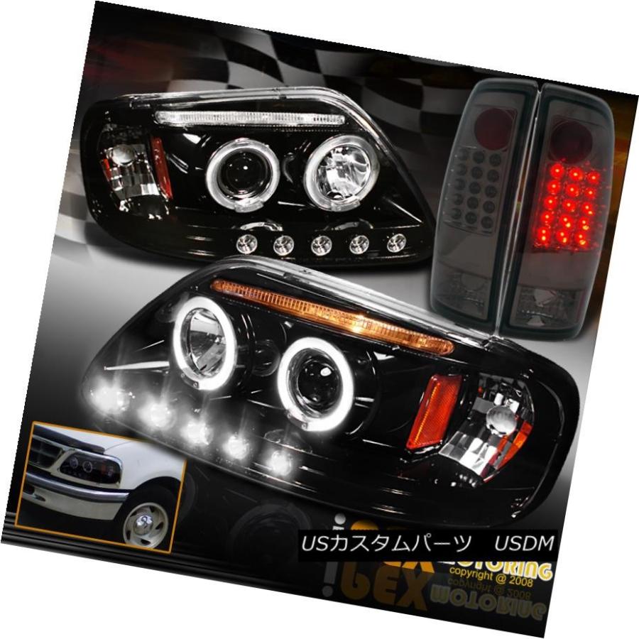 テールライト 97-03 Ford F150 Haloプロジェクター* SMOKED-BLACK *ヘッドライト+ LEDスモークテールライト 97-