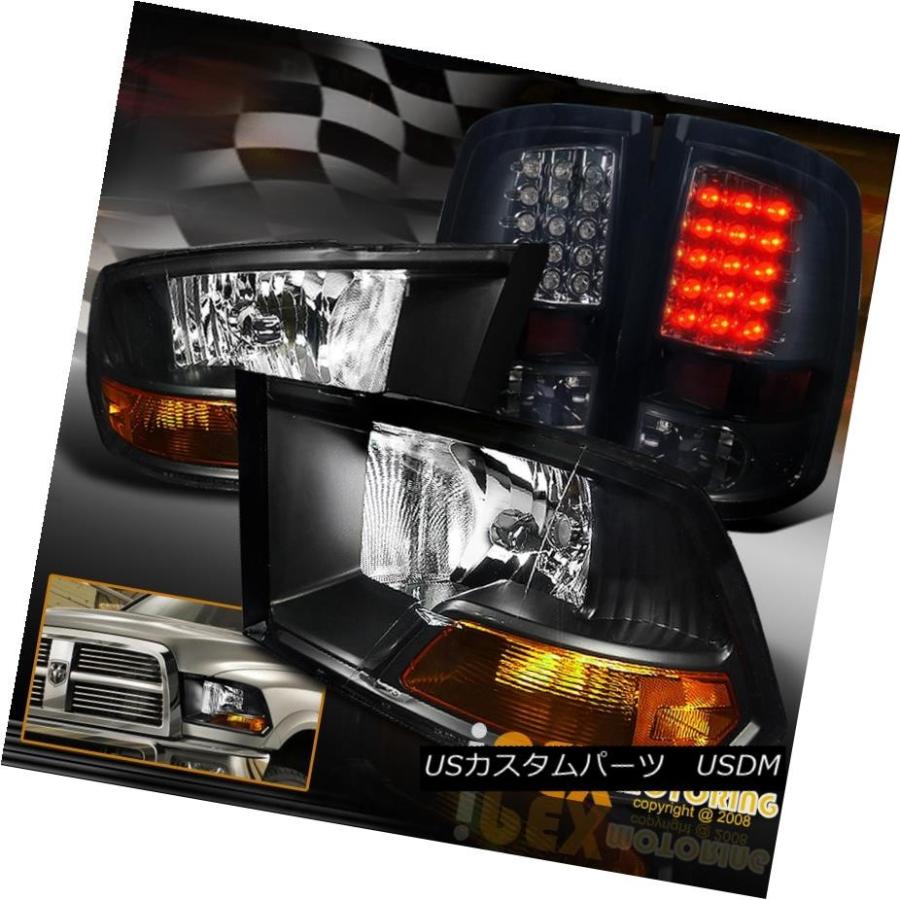 テールライト 2009-2016 Dodge RAM 1500 2500 3500ブラックヘッドライト＆amp; 暗い煙LEDテールライト 2009-