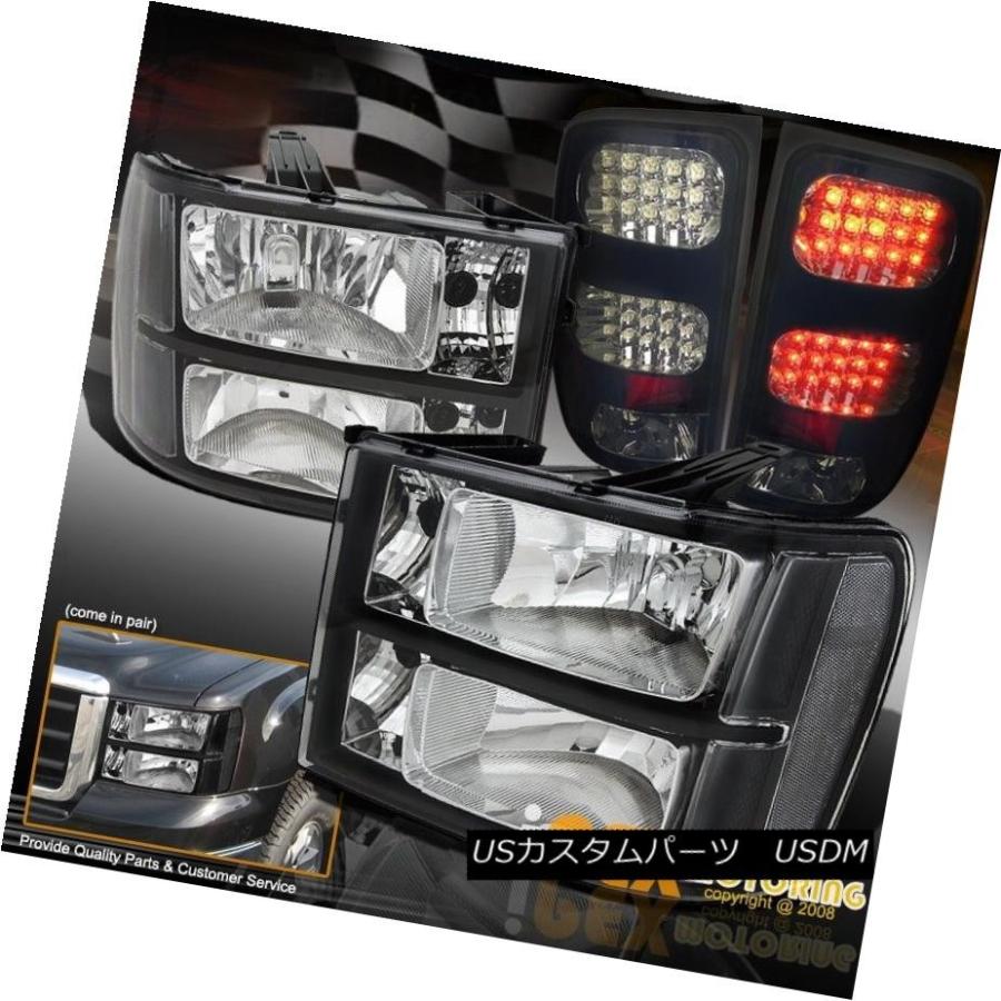テールランプ 2007-2013 GMC Sierra 1500 2500 3500黒いこと前照灯+ダークスモークLEDテールランプ 2007- ライト、レンズ-自動車-車、バイク、自転車