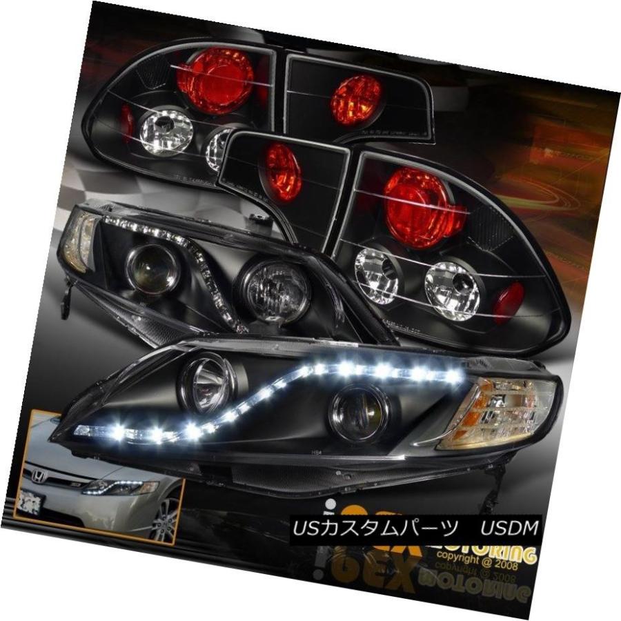 テールライト \"Z\" LEDストリップ2006-2011ホンダシビック4Drプロジェクターブラックヘッドライト+テールライト \"Z\" LED Stri